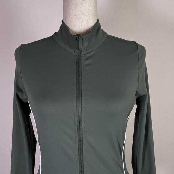 Wilo The Label Athletic Top Women's Medium Sage Green Full Zip Lightweight Gym - Picture 3 of 12